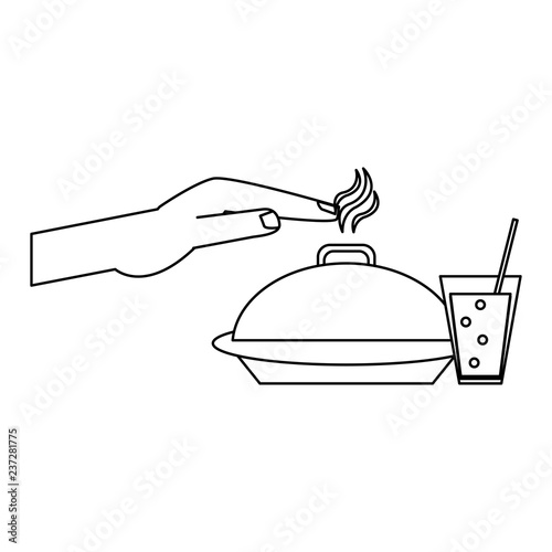 Delicious food concept black and white