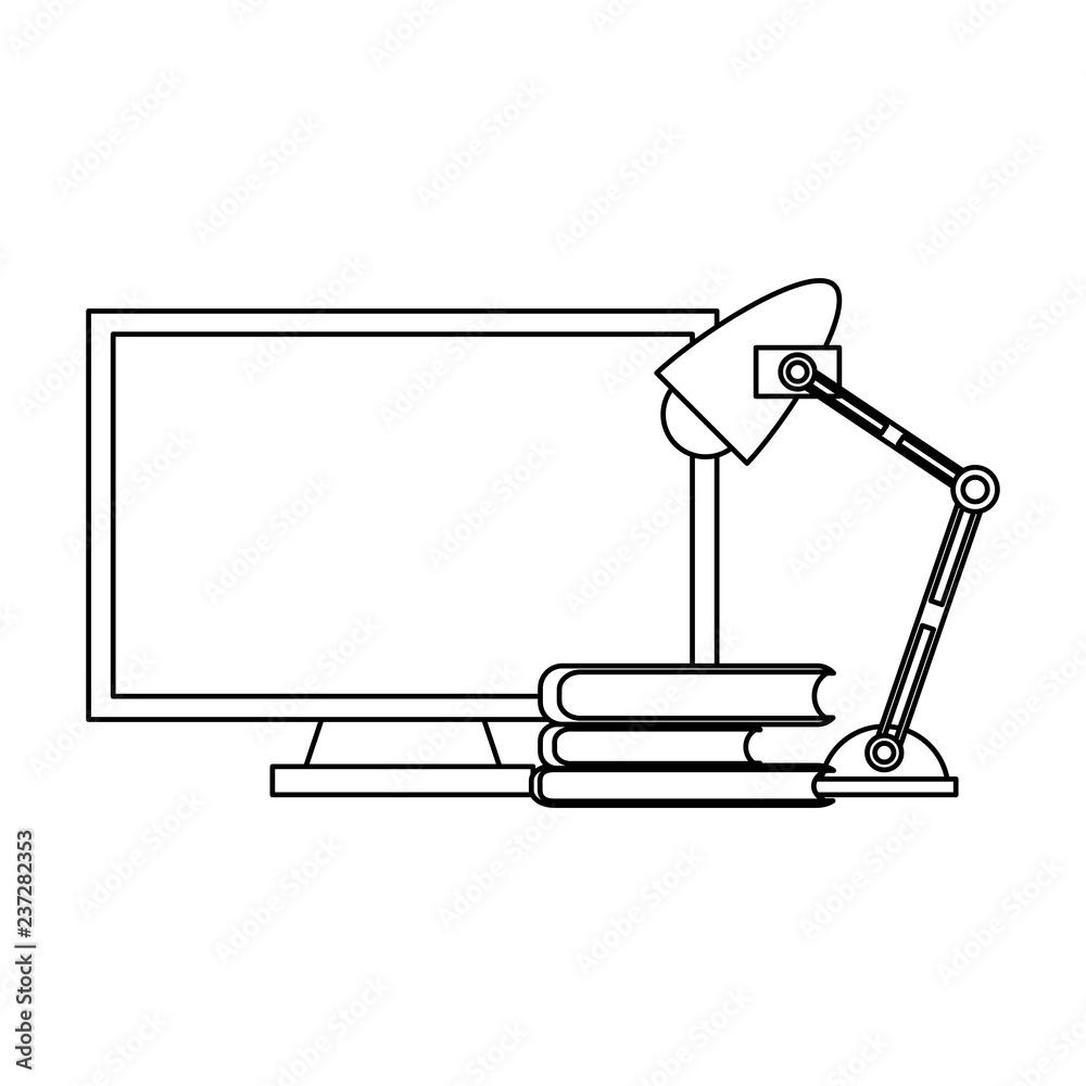Business and office elements black and white Business and office elements black and white