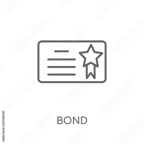 Bond linear icon. Modern outline Bond logo concept on white background from business collection