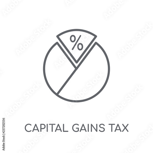 Capital gains tax linear icon. Modern outline Capital gains tax logo concept on white background from business collection