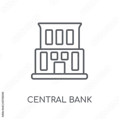 Central bank linear icon. Modern outline Central bank logo concept on white background from business collection