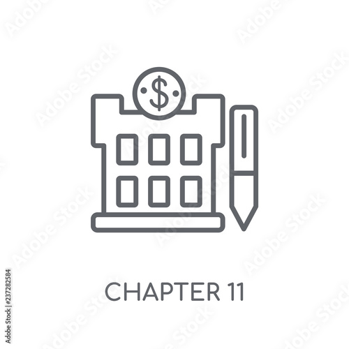 Chapter 11 bankruptcy linear icon. Modern outline Chapter 11 bankruptcy logo concept on white background from business collection