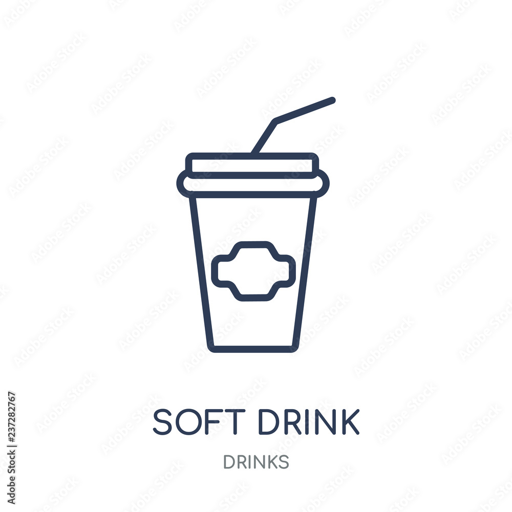 Soft drink icon. Soft drink linear symbol design from drinks collection. Soft drink icon. Soft drink linear symbol design from drinks collection.