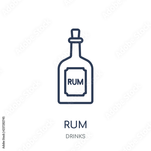 Rum icon. Rum linear symbol design from drinks collection.