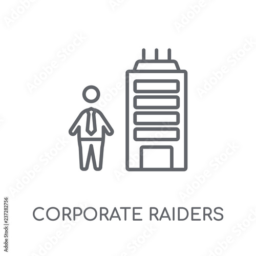 Corporate raiders linear icon. Modern outline Corporate raiders logo concept on white background from business collection