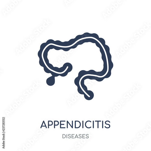 Appendicitis icon. Appendicitis filled symbol design from Diseases collection.