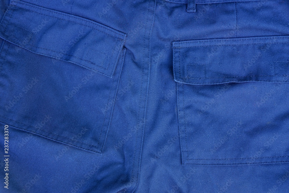 blue fabric texture of trousers with two pockets blue fabric texture of trousers with two pockets