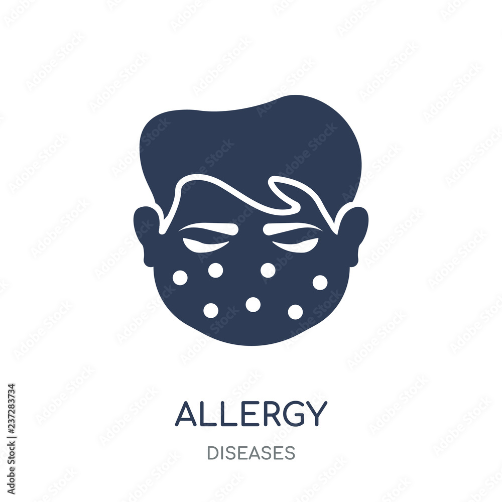 Allergy icon. Allergy filled symbol design from Diseases collection. Allergy icon. Allergy filled symbol design from Diseases collection.