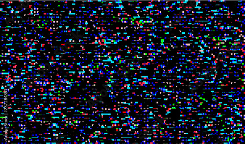 Glitch Texture pixel noise. Test TV Screen Digital VHS Background. Error Computer Video. Abstract black Damage. Magic Vintage retro poster for Game 8 bit.