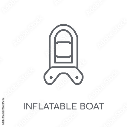 Inflatable boat linear icon. Modern outline Inflatable boat logo concept on white background from camping collection