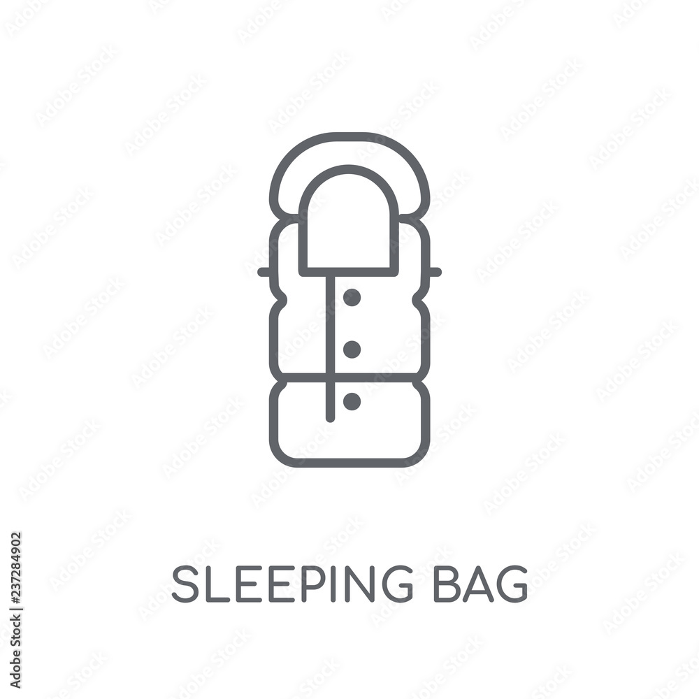 Sleeping bag linear icon. Modern outline Sleeping bag logo concept on white  background from camping collection Stock Vector | Adobe Stock