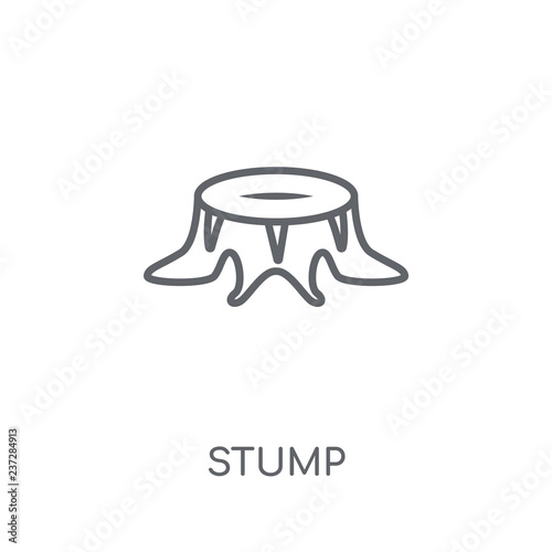 Stump linear icon. Modern outline Stump logo concept on white background from camping collection