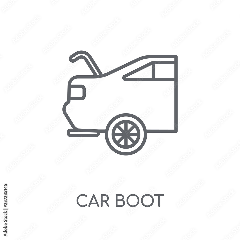 car boot linear icon. Modern outline car boot logo concept on white