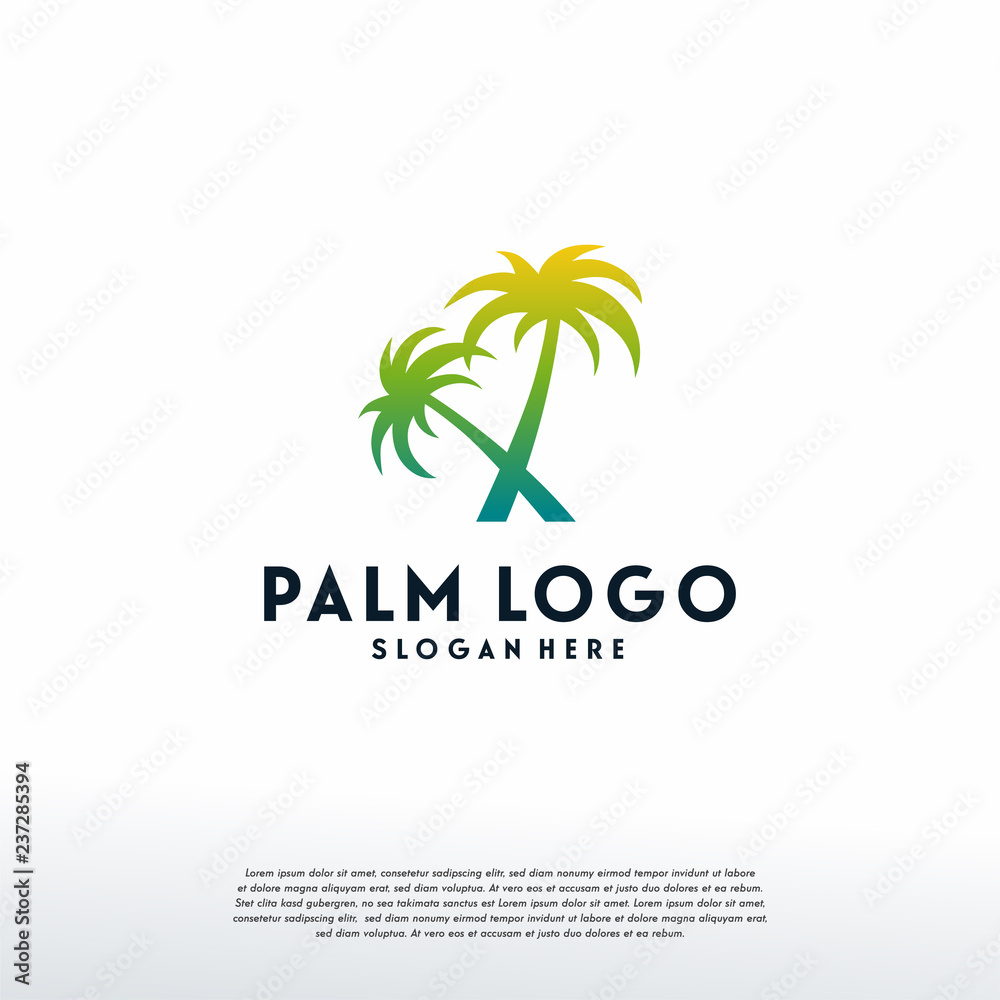 Palm Tree logo designs template vector, Travel Logo designs, Logo symbol