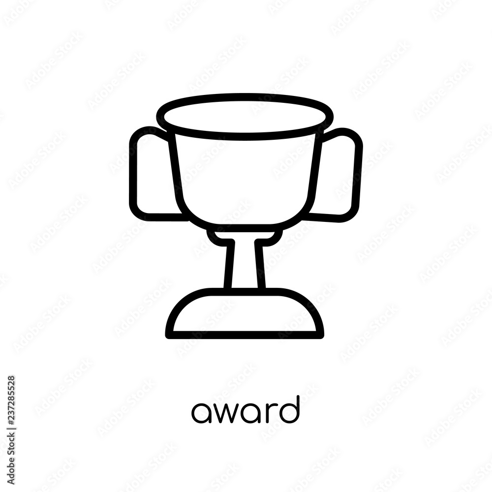 Award icon. Trendy modern flat linear vector Award icon on white background from thin line sport collection Award icon. Trendy modern flat linear vector Award icon on white background from thin line sport collection