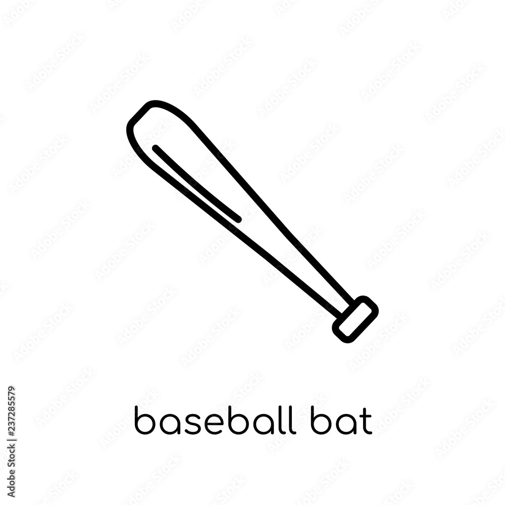 Baseball bat icon. Trendy modern flat linear vector Baseball bat icon on white background from thin line sport collection