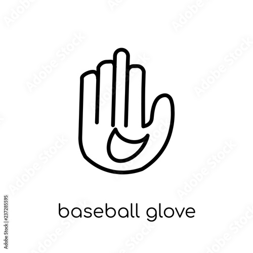 Baseball glove icon. Trendy modern flat linear vector Baseball glove icon on white background from thin line sport collection