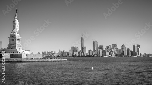 Statue of Liberty and Downtown skyline, New York City, USA