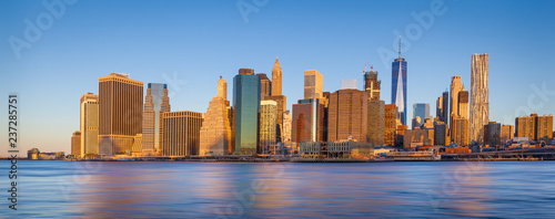 The skyline of Lower Manhattan, New York City, USA