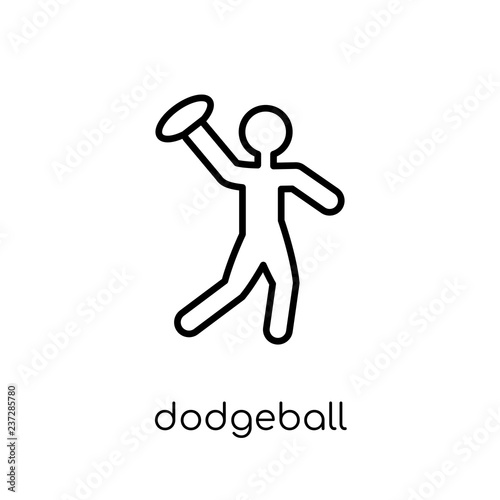 dodgeball icon. Trendy modern flat linear vector dodgeball icon on white background from thin line sport collection