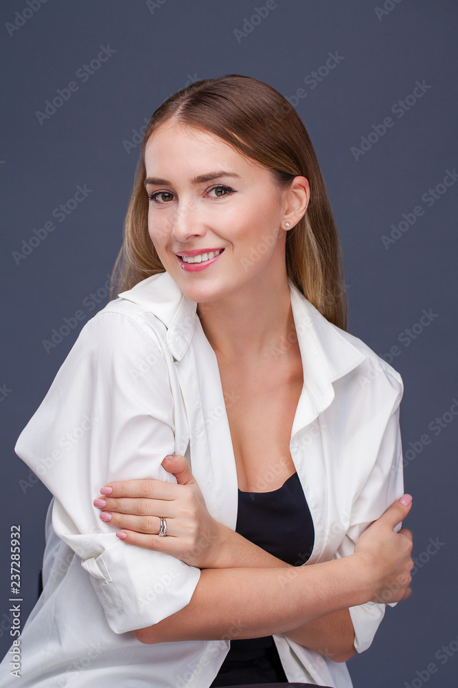Portrait close up of young beautiful blonde woman Portrait close up of young beautiful blonde woman