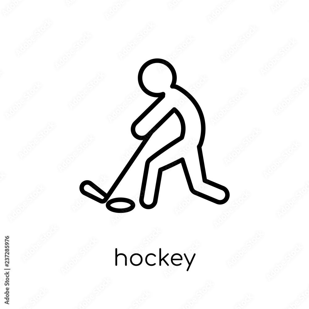 Hockey icon. Trendy modern flat linear vector Hockey icon on white background from thin line sport collection