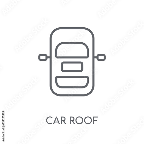 car roof linear icon. Modern outline car roof logo concept on white background from car parts collection