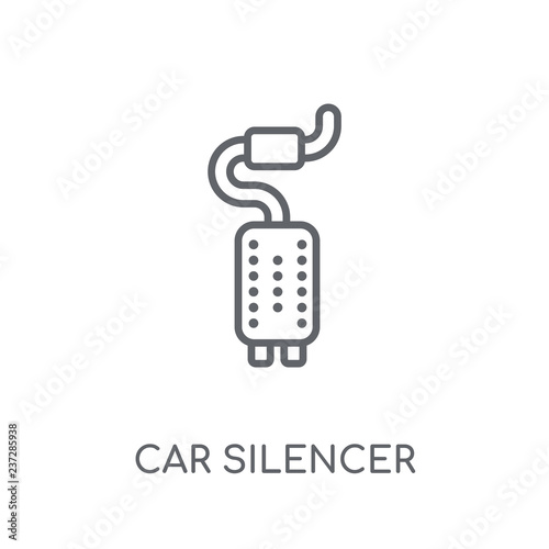car silencer linear icon. Modern outline car silencer logo concept on white background from car parts collection