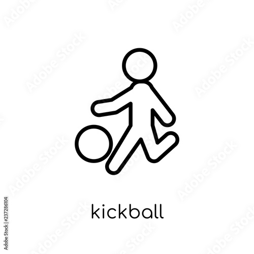 kickball icon. Trendy modern flat linear vector kickball icon on white background from thin line sport collection