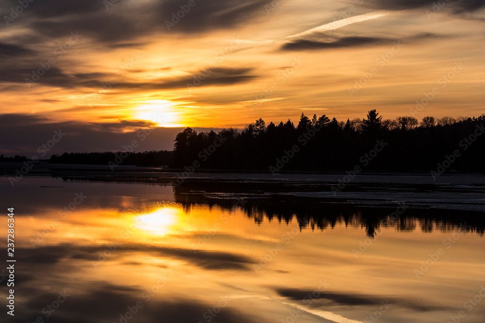 Sunset in Voyageurs National Park in Minnesota