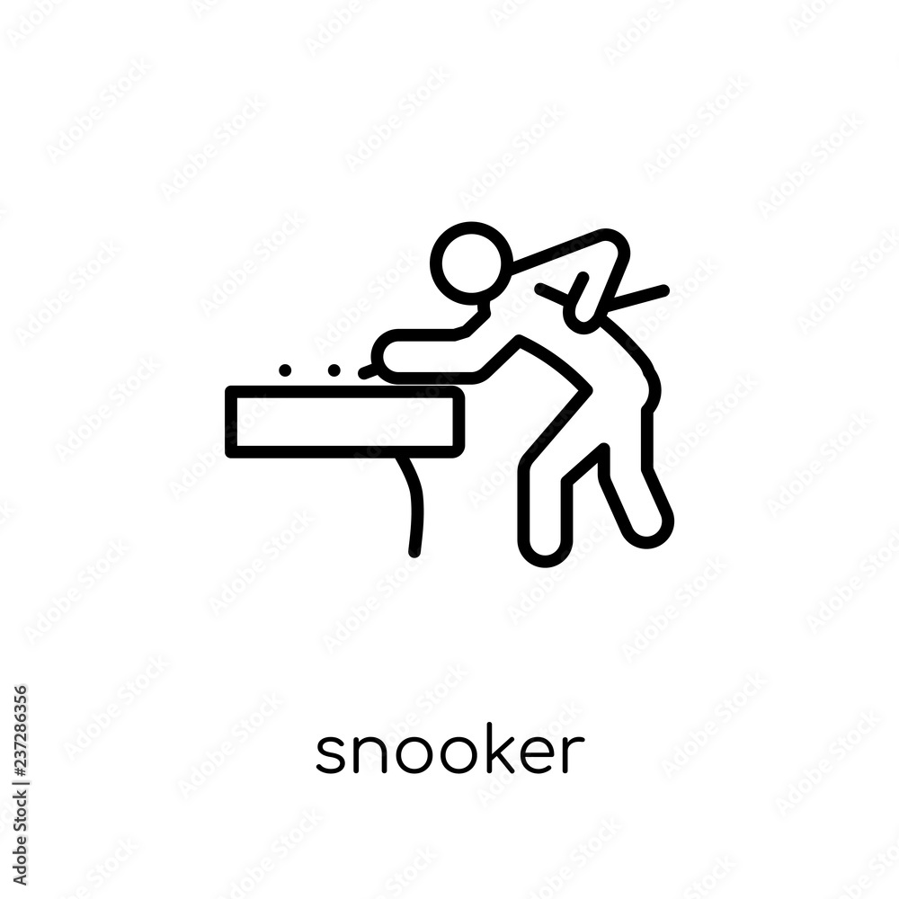 Snooker icon. Trendy modern flat linear vector Snooker icon on white background from thin line sport collection Snooker icon. Trendy modern flat linear vector Snooker icon on white background from thin line sport collection