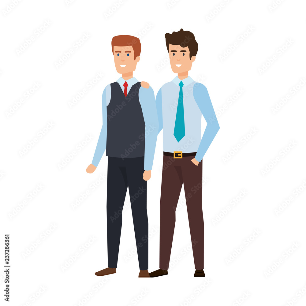 couple of businessmen avatars characters