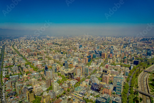 Panorama View of Santiago from Cerro San Cristobal, Chile