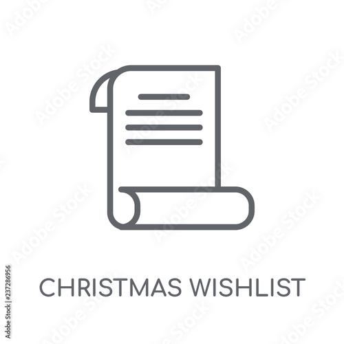 christmas wishlist linear icon. Modern outline christmas wishlist logo concept on white background from Christmas collection