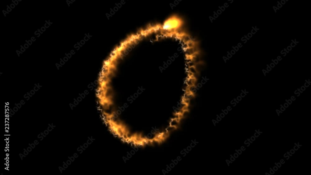 Animated Numbers Written With Fire - Zero - 0 Animated Numbers Written With Fire - Zero - 0
