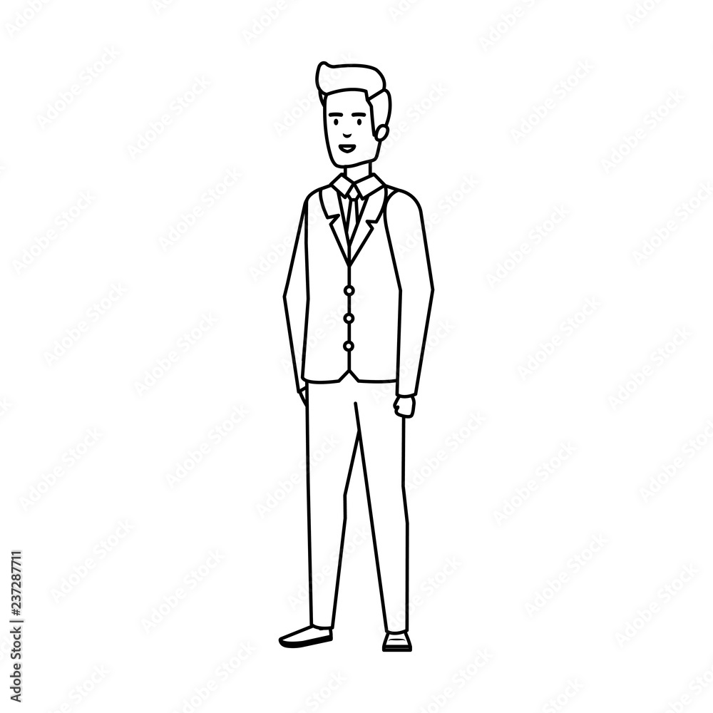 elegant businessman avatar character