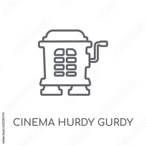 cinema hurdy gurdy linear icon. Modern outline cinema hurdy gurdy logo concept on white background from Cinema collection photo