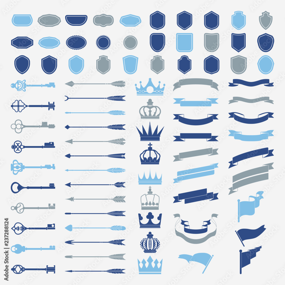 Set of label ornament vectors