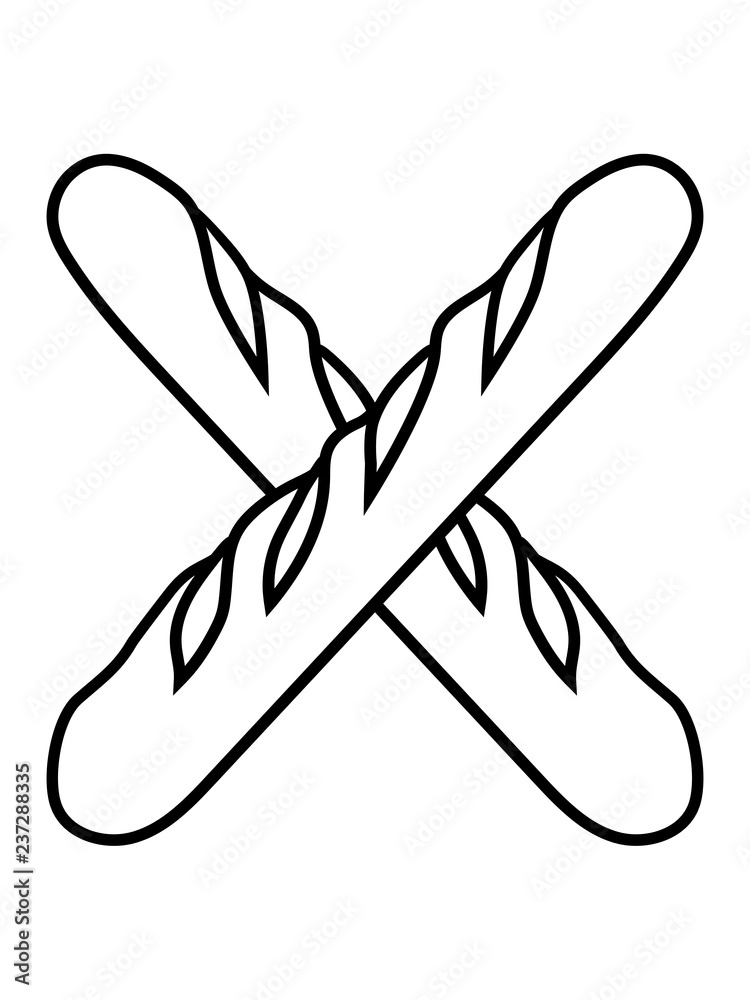 kreuz x baguette brot brötchen französisch frankreich lecker hunger essen bäcker backen comic cartoon clipart kreuz x baguette brot brötchen französisch frankreich lecker hunger essen bäcker backen comic cartoon clipart