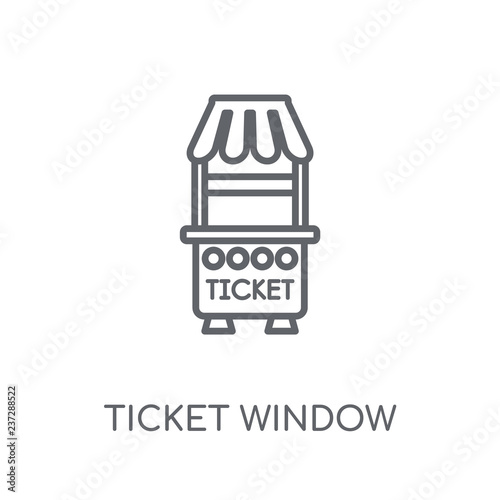 Ticket window linear icon. Modern outline Ticket window logo concept on white background from Cinema collection