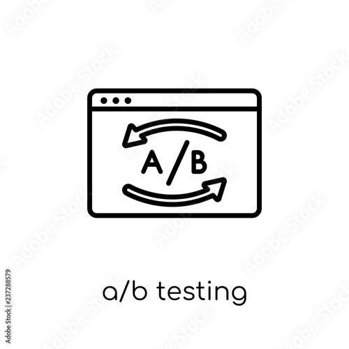 A/B Testing icon. Trendy modern flat linear vector A/B Testing icon on white background from thin line Technology collection