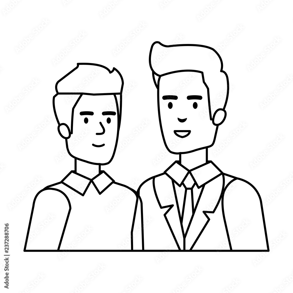 couple of businessmen avatars characters