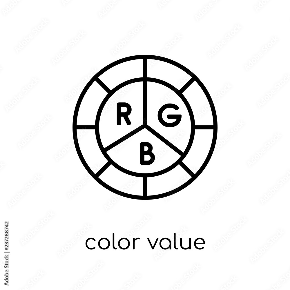Obraz premium Color value icon. Trendy modern flat linear vector Color value icon on white background from thin line Technology collection