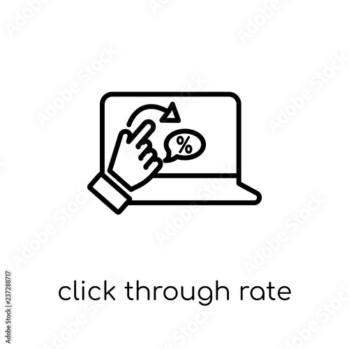 Click through rate icon. Trendy modern flat linear vector Click through rate icon on white background from thin line Technology collection