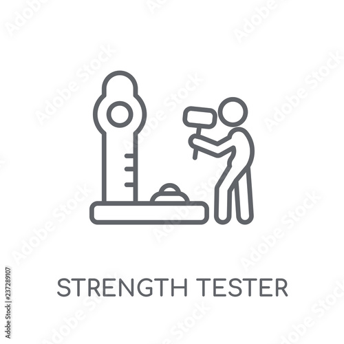 Strength tester linear icon. Modern outline Strength tester logo concept on white background from Circus collection