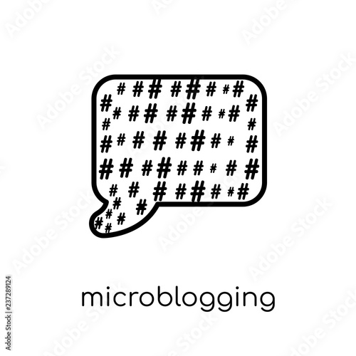 Microblogging icon. Trendy modern flat linear vector Microblogging icon on white background from thin line Technology collection