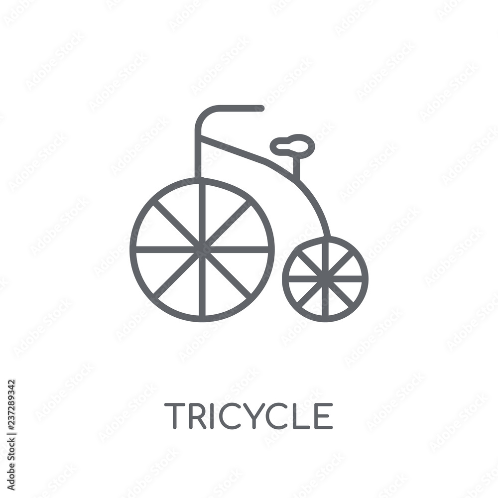 Vecteur Stock Tricycle linear icon. Modern outline Tricycle logo concept on  white background from Circus collection | Adobe Stock