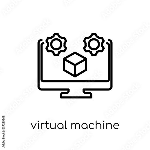 Virtual Machine icon. Trendy modern flat linear vector Virtual Machine icon on white background from thin line Technology collection