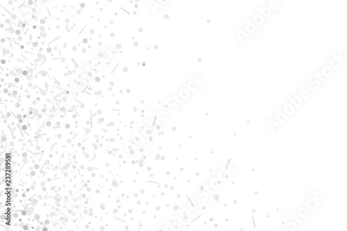 Confetti on isolated white background. Geometric holiday texture with glitters. Image for banners, posters and flyers. Greeting cards. Black and white illustration