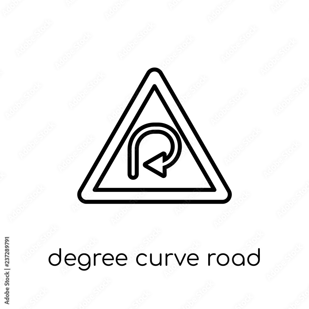 Degree Curve Road Sign Icon Trendy Modern Flat Linear Vector Degree degree-curve-road-sign-icon-trendy-modern-flat-linear-vector-degree